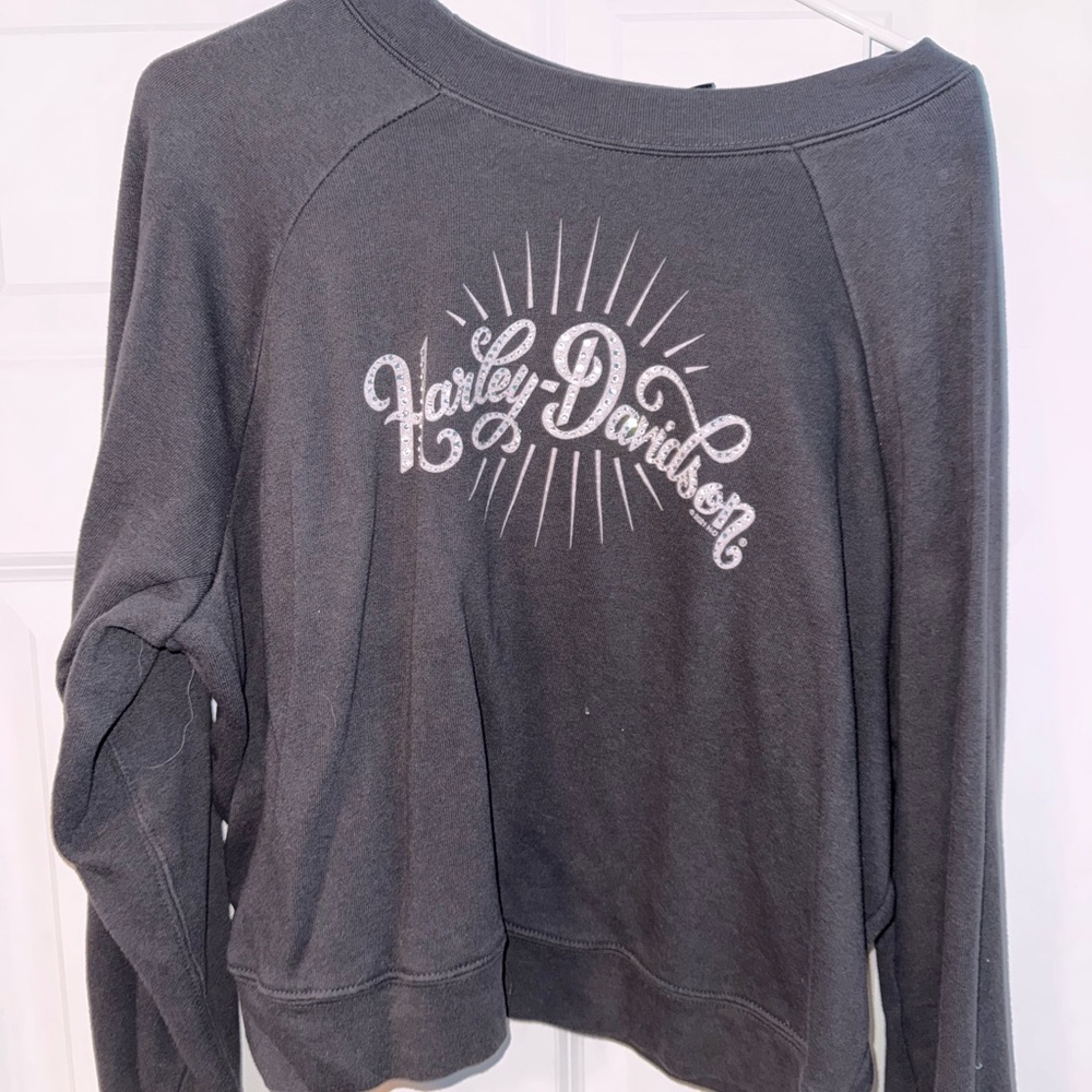 Harley-Davidson Gray Graphic Hoodie Relaxed Fit